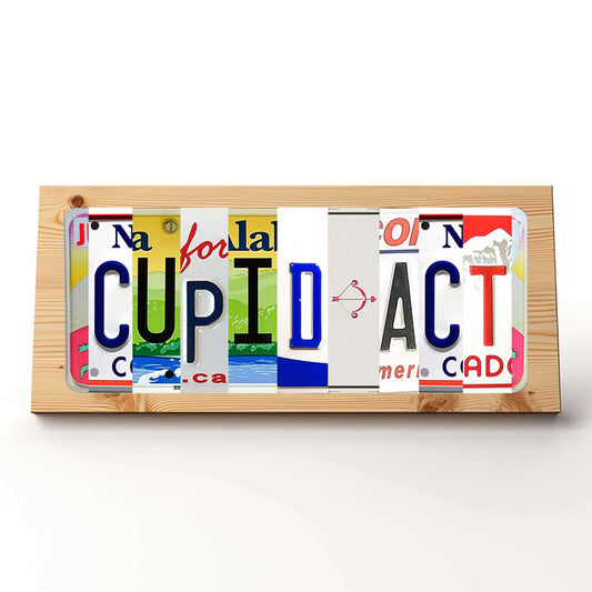 CUPID🏹ACT Embrace the charm of love with our Cupid-themed custom pine plaque sign and license plate letters.